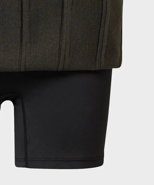 Charcoal Pleated Golf Skirt with Built-in Shorts for Women