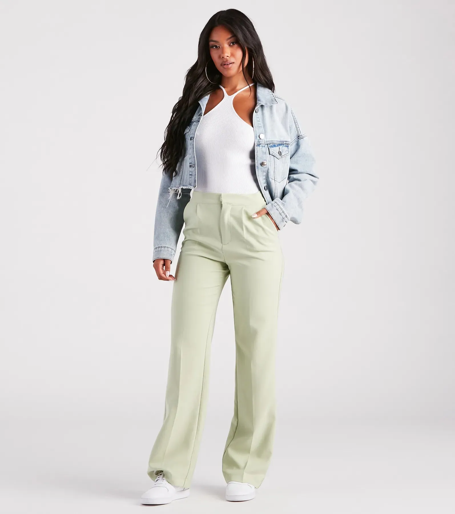 Chic Confidence Straight-Leg Trouser Pants