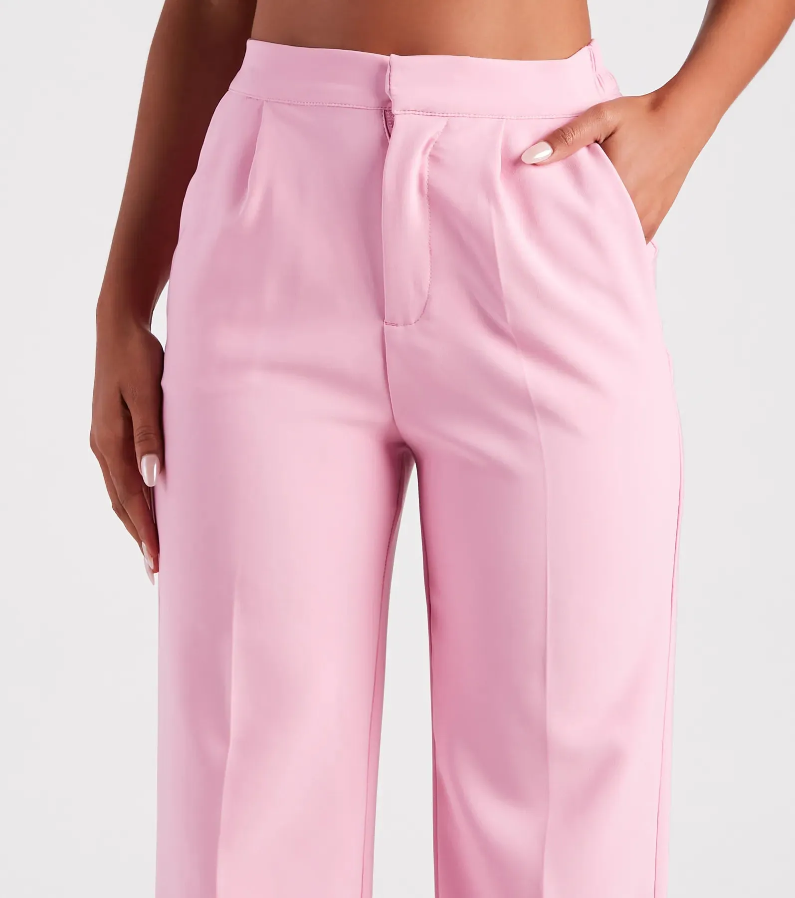 Chic Confidence Straight-Leg Trouser Pants