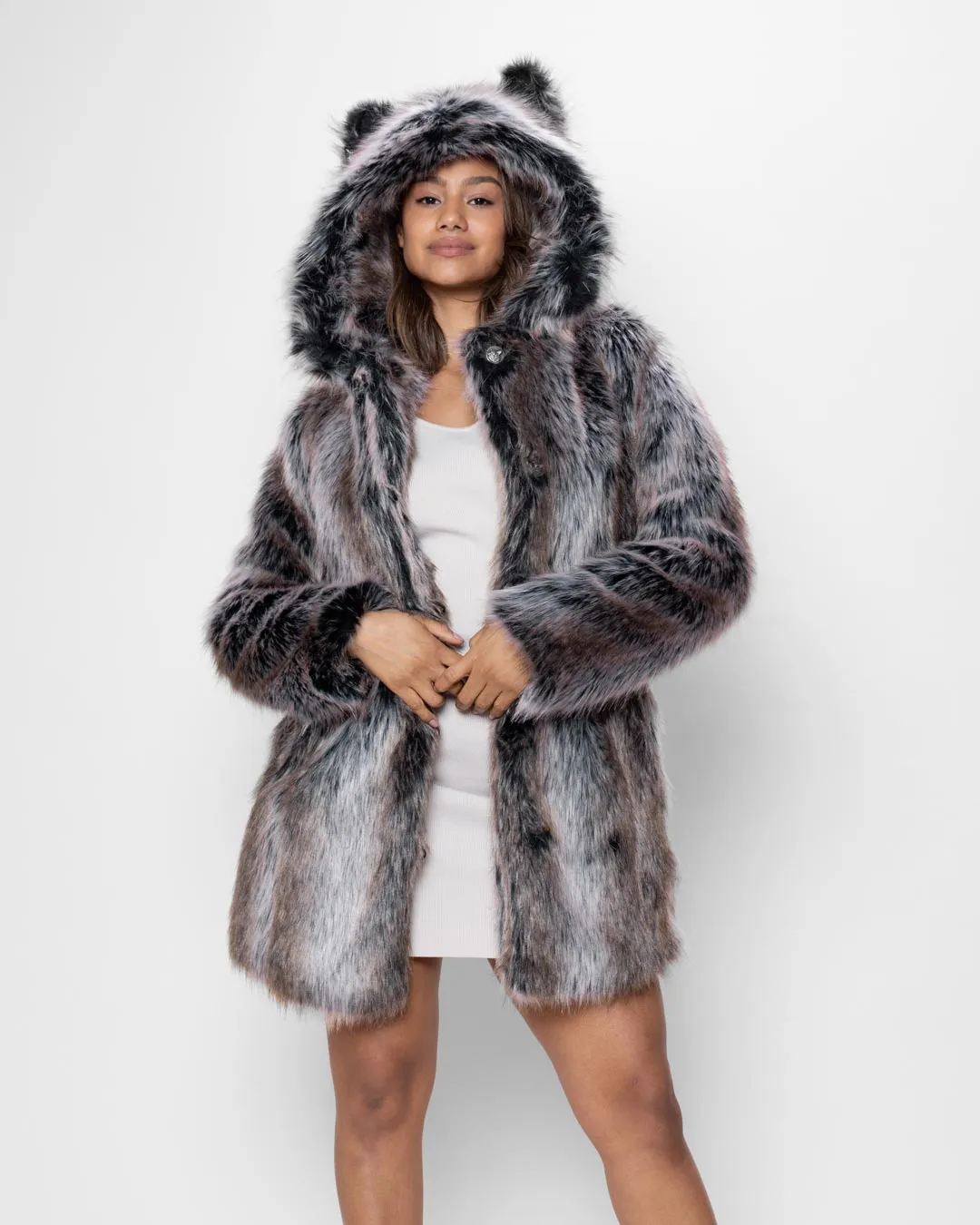 Classic Women's Faux Fur Coat | Grey Wolf