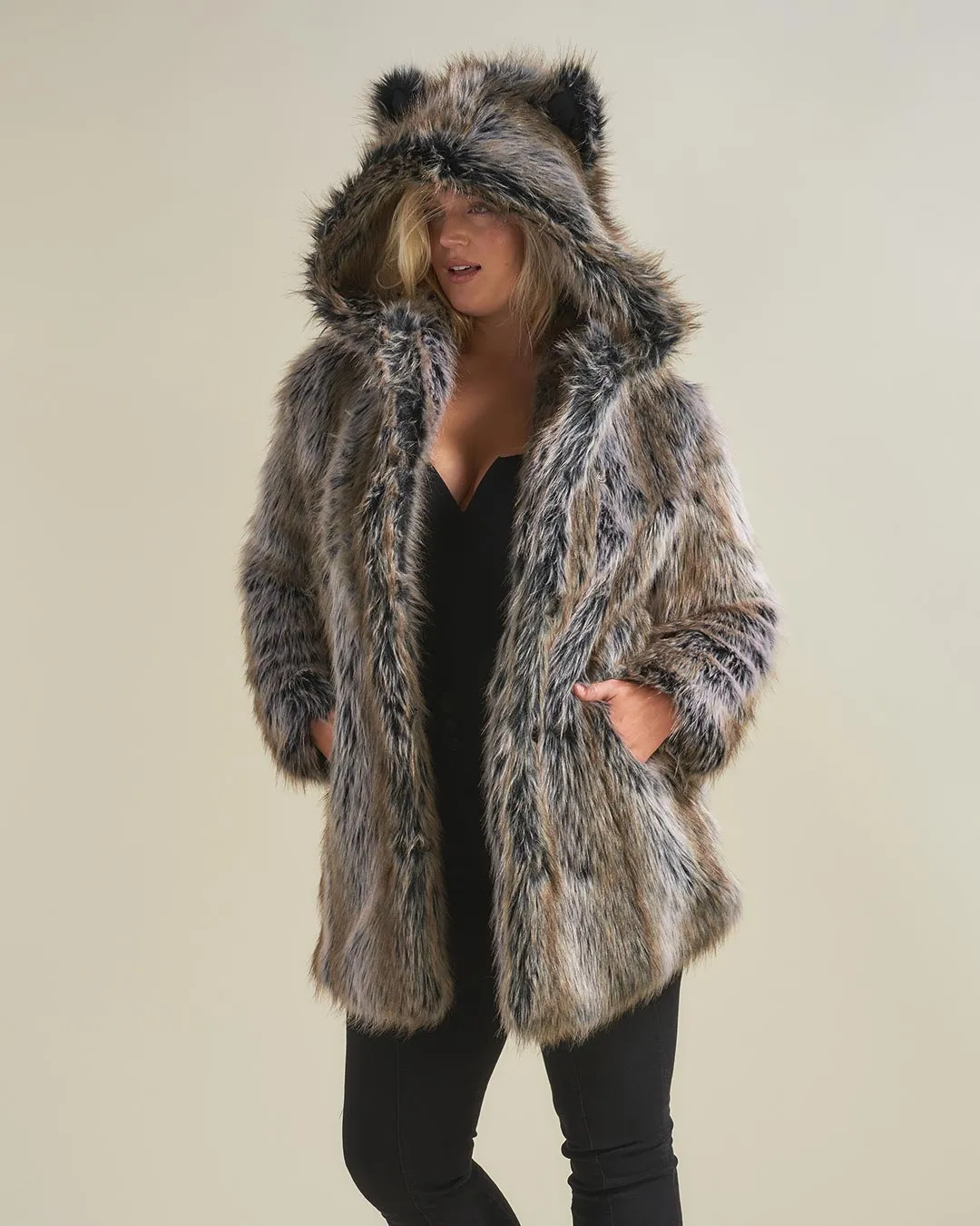 Classic Women's Faux Fur Coat | Grey Wolf