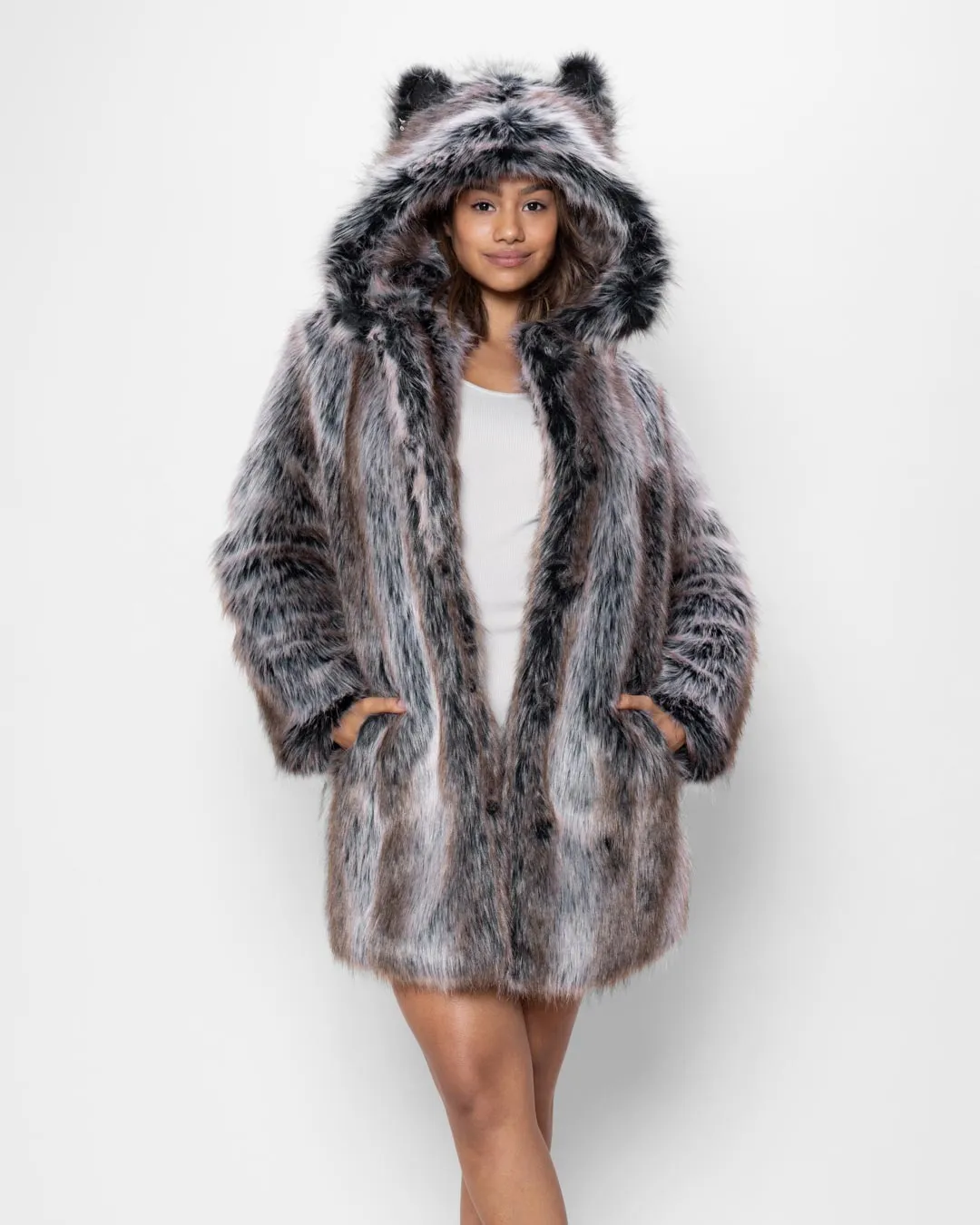 Classic Women's Faux Fur Coat | Grey Wolf