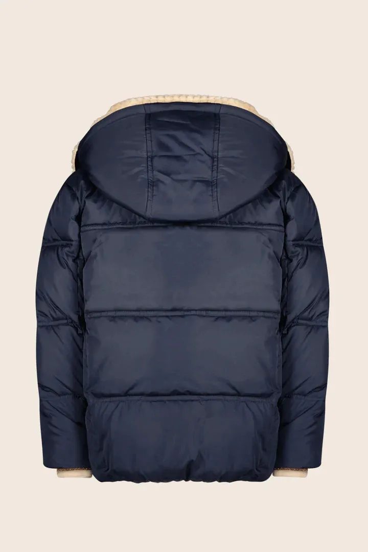 coat puffer removable fur - navy-190