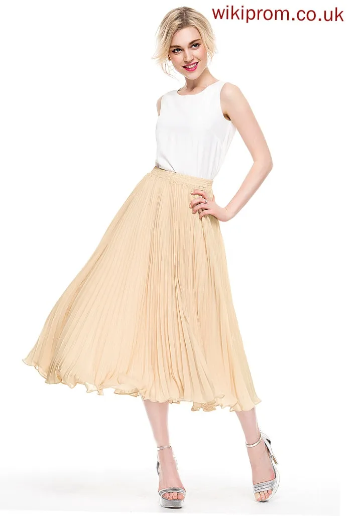 Cocktail Skirt With Cocktail Dresses Pleated A-Line/Princess Tea-Length Jordyn Chiffon