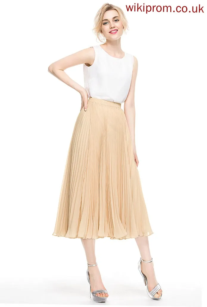 Cocktail Skirt With Cocktail Dresses Pleated A-Line/Princess Tea-Length Jordyn Chiffon