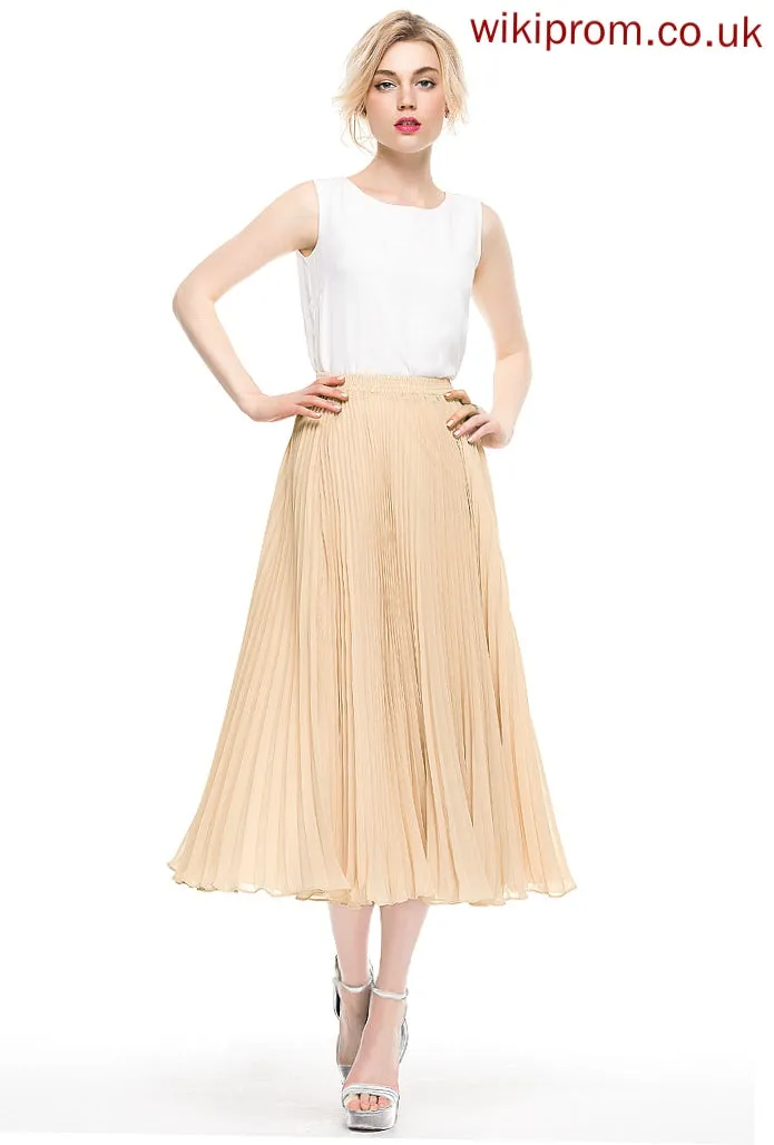 Cocktail Skirt With Cocktail Dresses Pleated A-Line/Princess Tea-Length Jordyn Chiffon