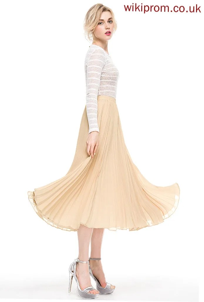 Cocktail Skirt With Cocktail Dresses Pleated A-Line/Princess Tea-Length Jordyn Chiffon