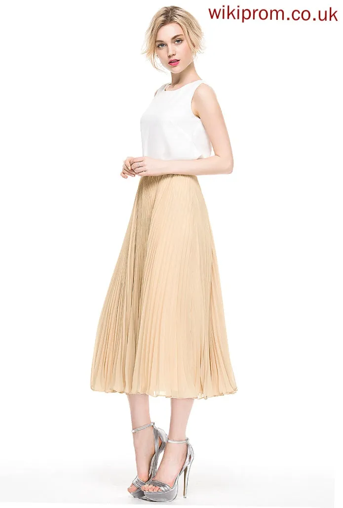 Cocktail Skirt With Cocktail Dresses Pleated A-Line/Princess Tea-Length Jordyn Chiffon