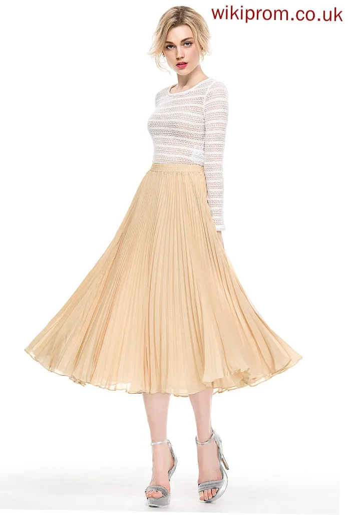 Cocktail Skirt With Cocktail Dresses Pleated A-Line/Princess Tea-Length Jordyn Chiffon