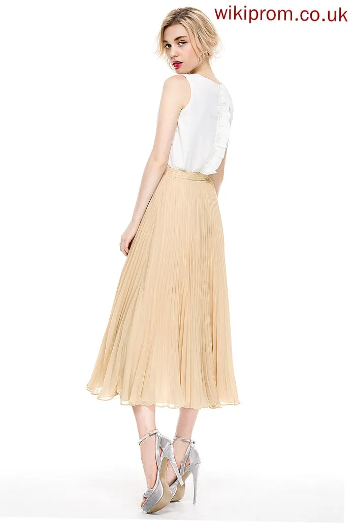 Cocktail Skirt With Cocktail Dresses Pleated A-Line/Princess Tea-Length Jordyn Chiffon