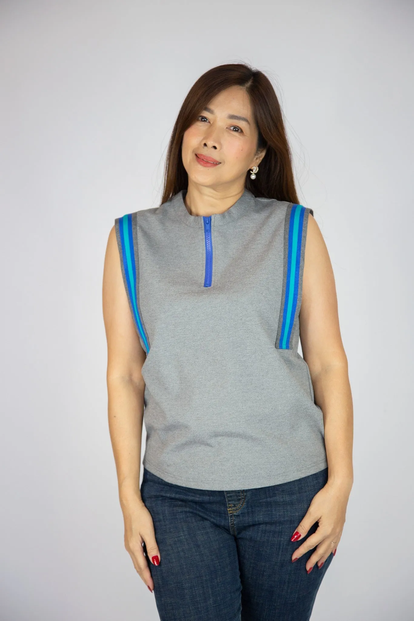 Color Piping Knit Top