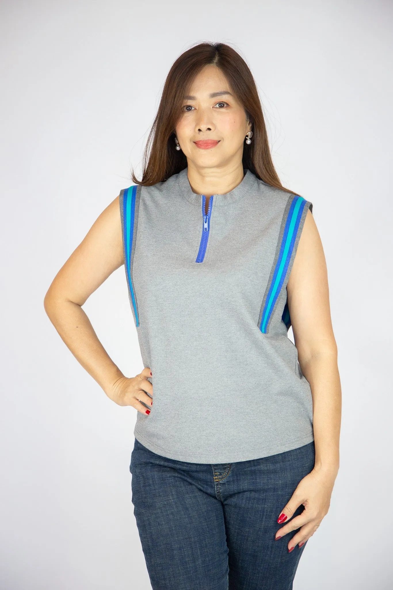 Color Piping Knit Top