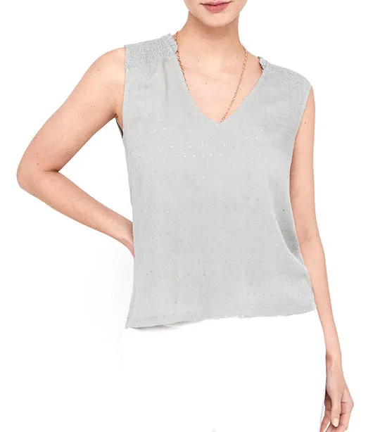 Combined Gathered Top Gray