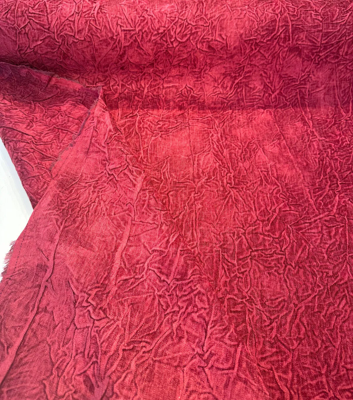 Compressed Rose Petal Crushed Pleated Upholstery 46'' Fabric by the yard