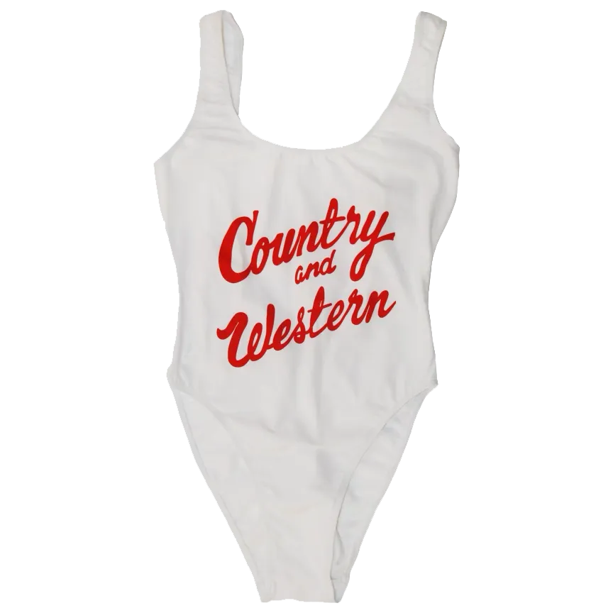 Country & Western White Bodysuit