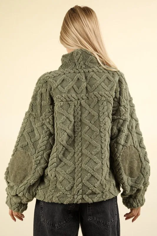 Cozy Cable Knit Elbow Patch Pullovers - 3 Colors!