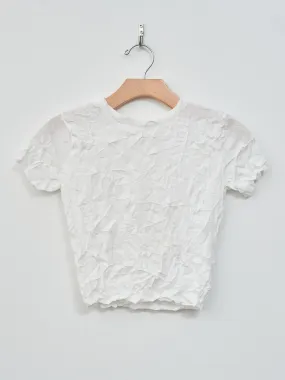 Crinkled Petite Knit Tee - White