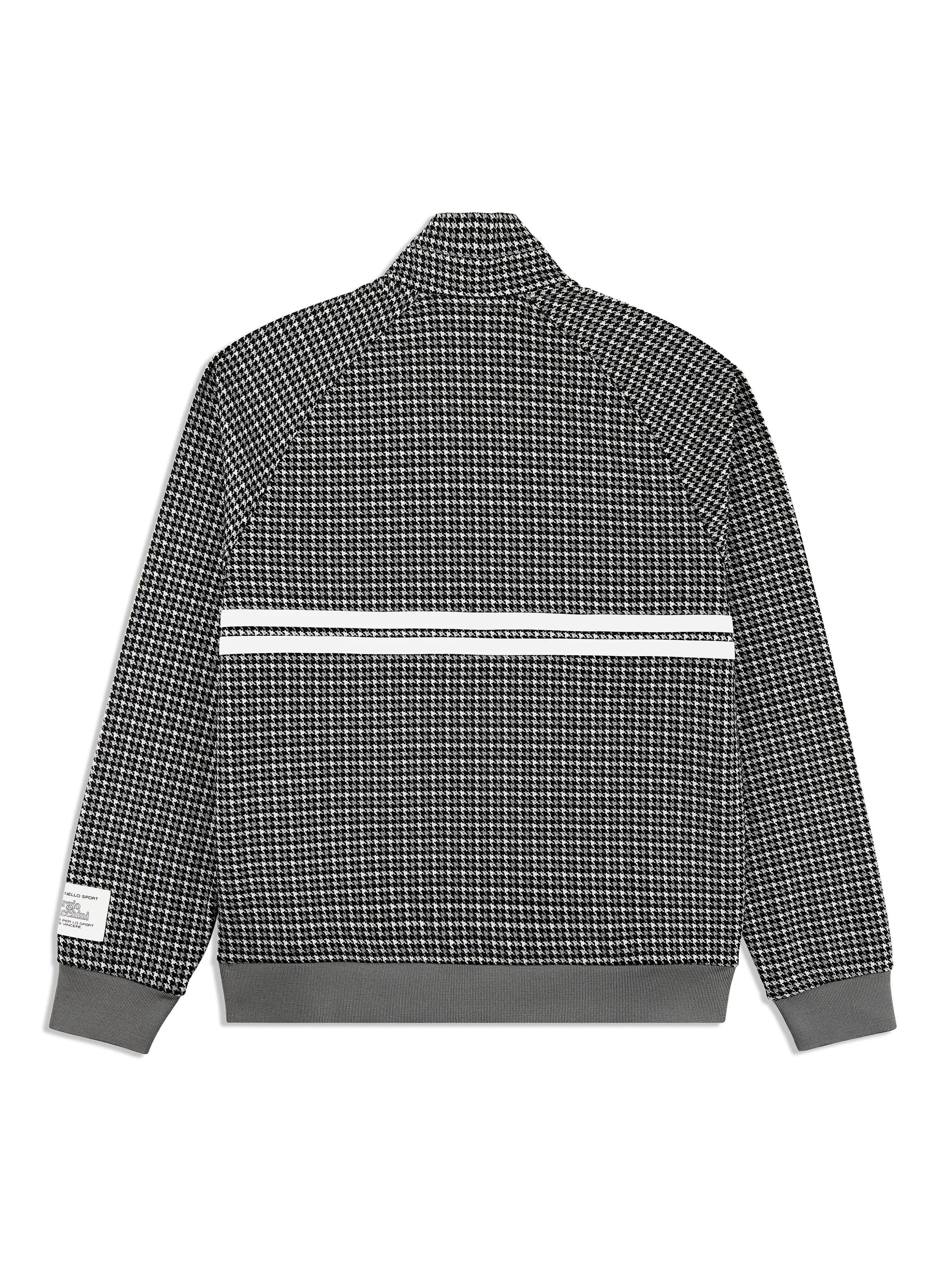 Dallas Houndstooth Track Jacket- Black Beauty