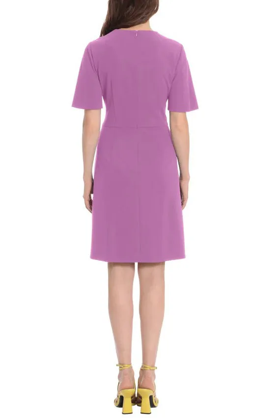 Donna Morgan Juniper Tie Front Flutter Sleeves Dress