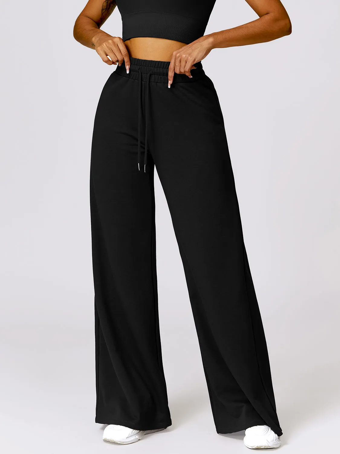 Drawstring High Waist Active Pants