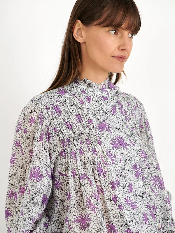 Dubna Top in Ecru/Lilac