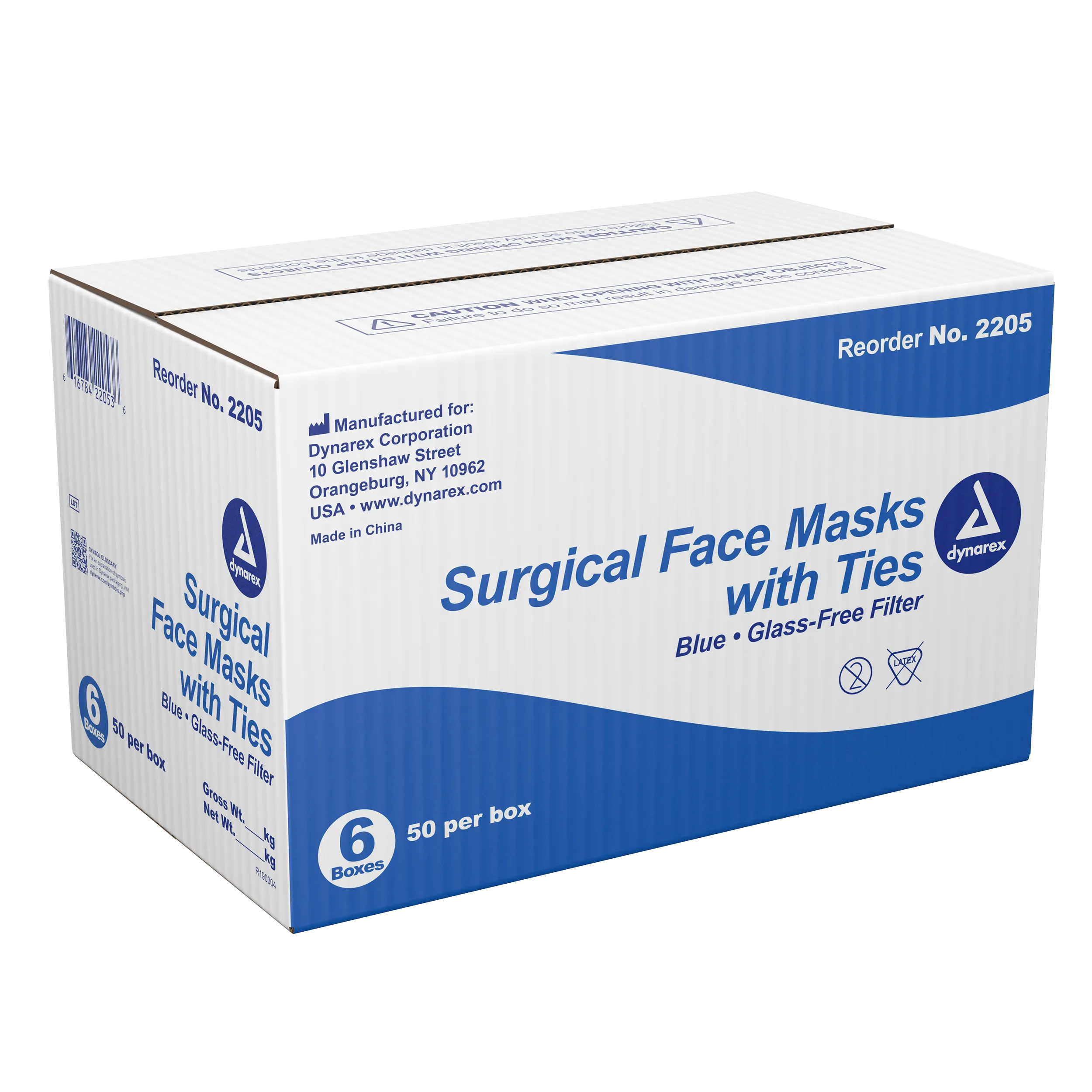 Dynarex - Surgical Face Mask - with Ties Blue