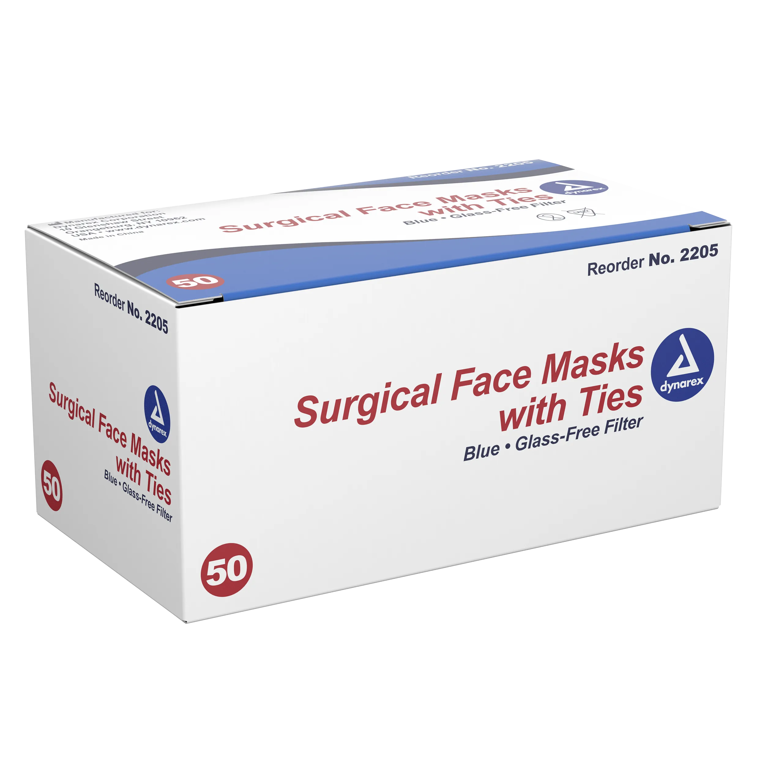 Dynarex - Surgical Face Mask - with Ties Blue