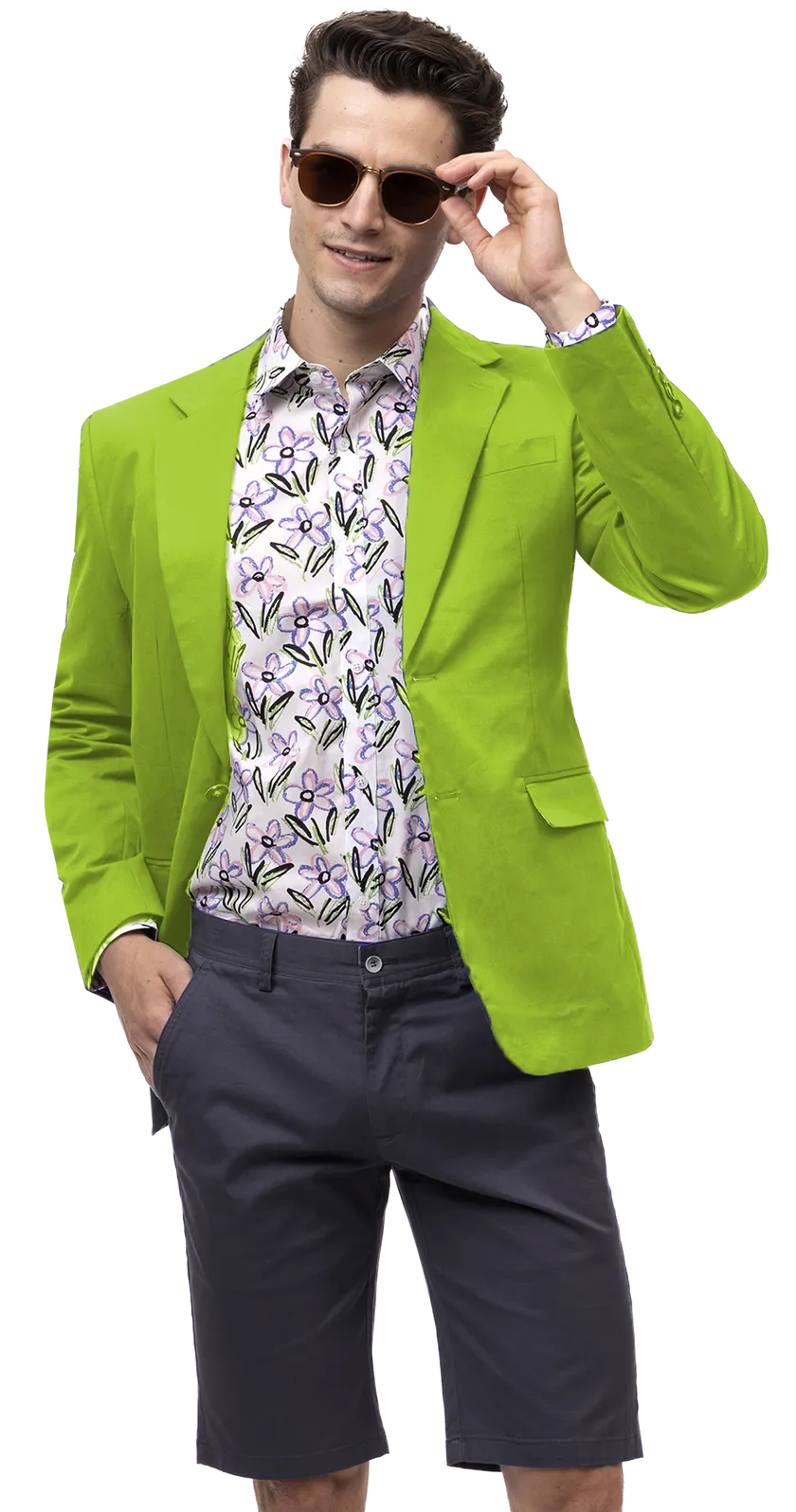 EJ Samuel Lime Solid Chino Blazer CHJ01