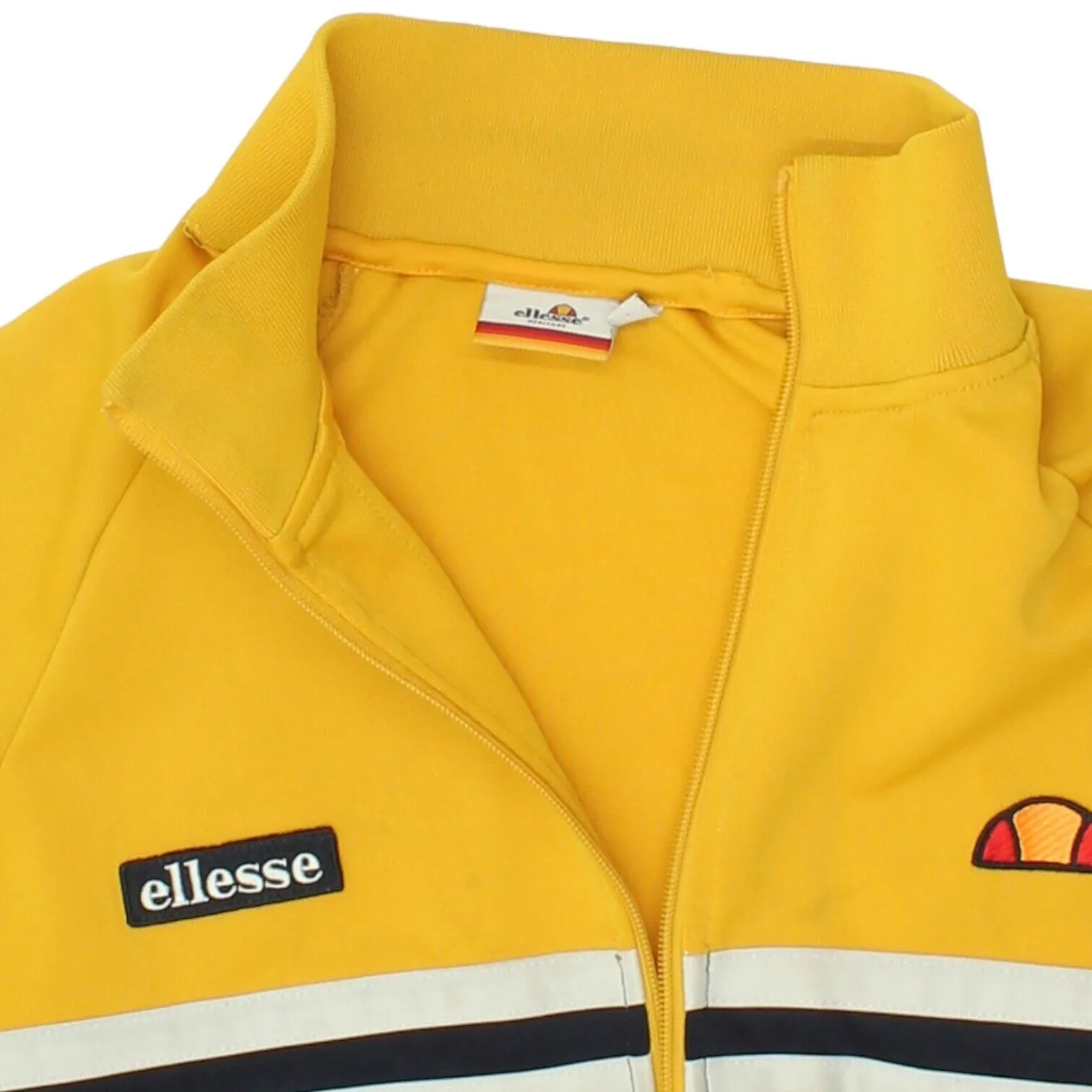 Ellesse Mens Yellow Black Track Jacket | Vintage Tracksuit Top Sportswear VTG