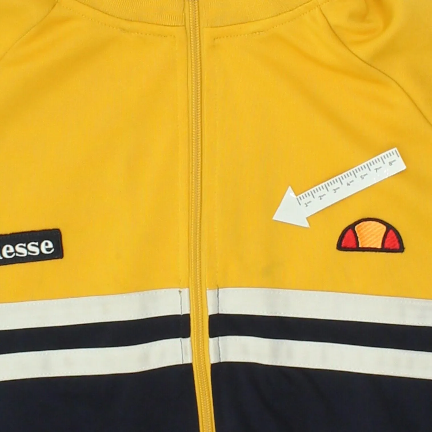 Ellesse Mens Yellow Black Track Jacket | Vintage Tracksuit Top Sportswear VTG