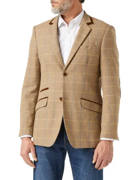 ELTON - Light Brown Tweed Check Blazer