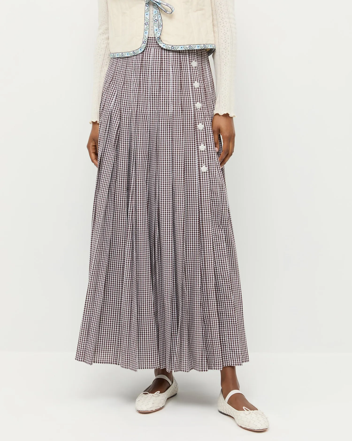 Emlyn Pleated Midi Skirt