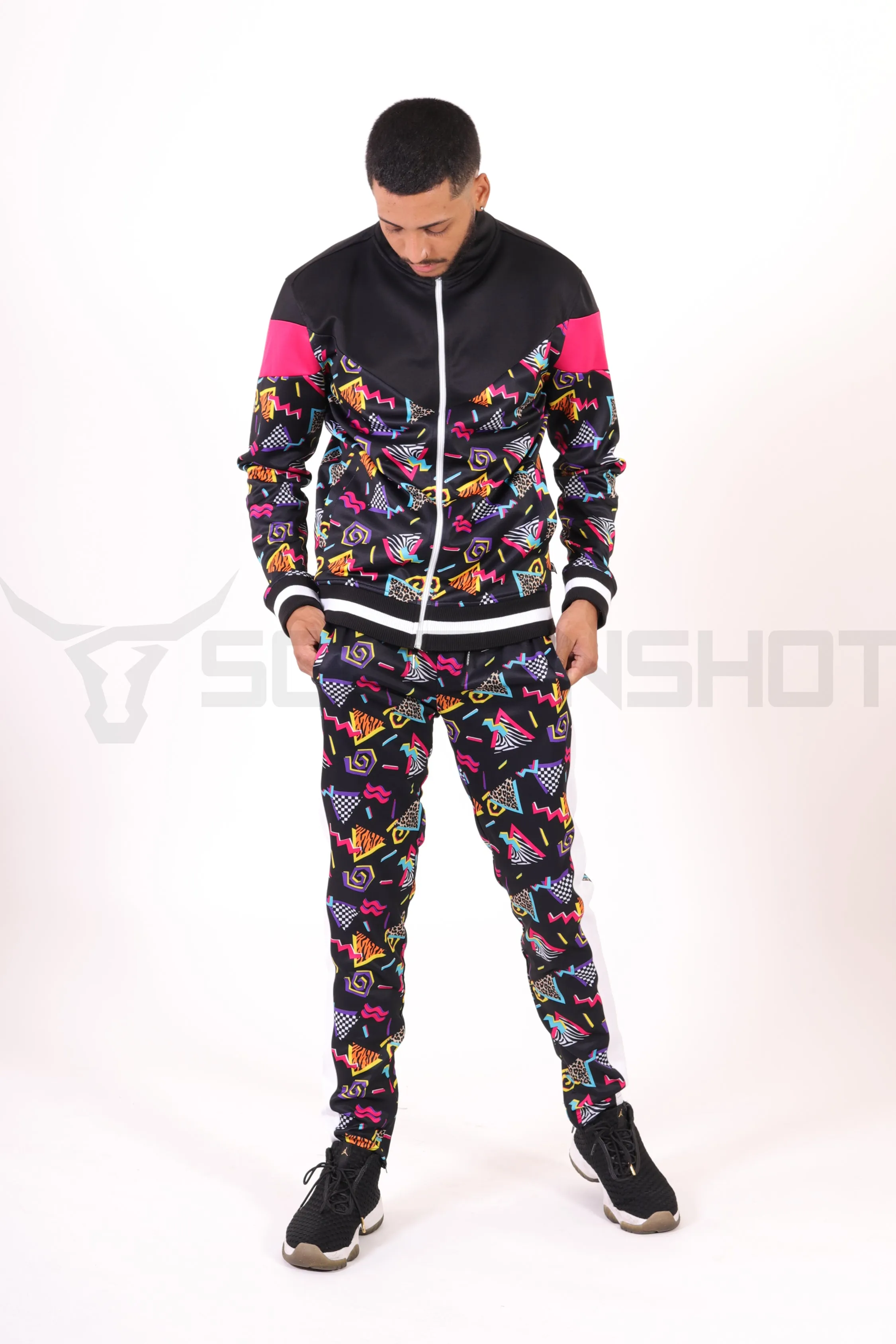 F11904-80'S RETRO PRINT TRACK JACKET