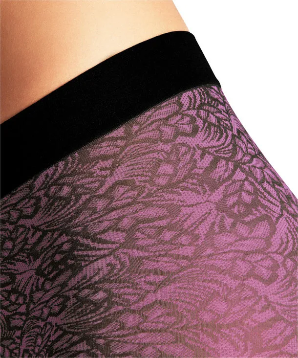 Falke Pink Paisley Tights - Orchid