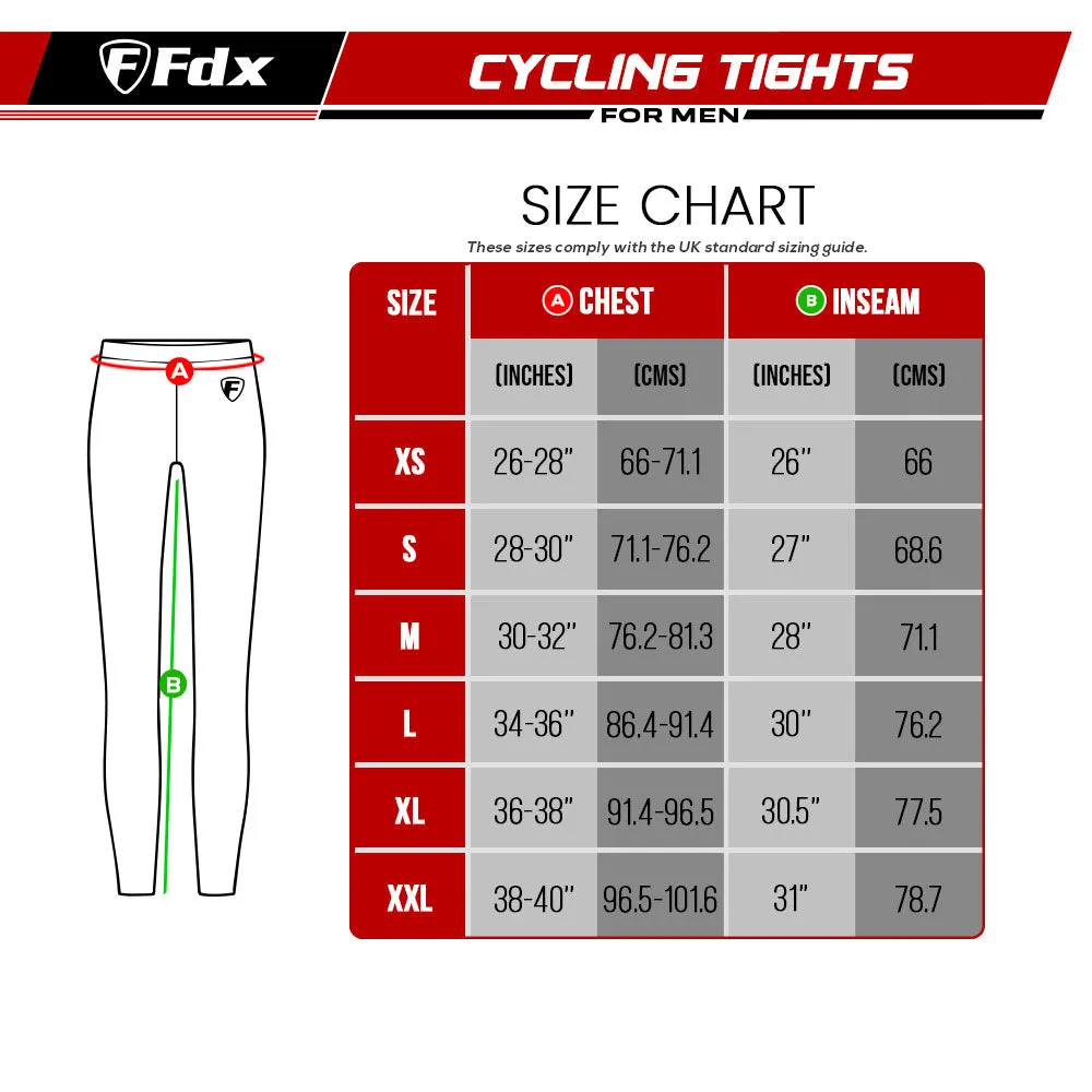 Fdx All Day Men's & Boy's Black Thermal Padded Cycling Tights