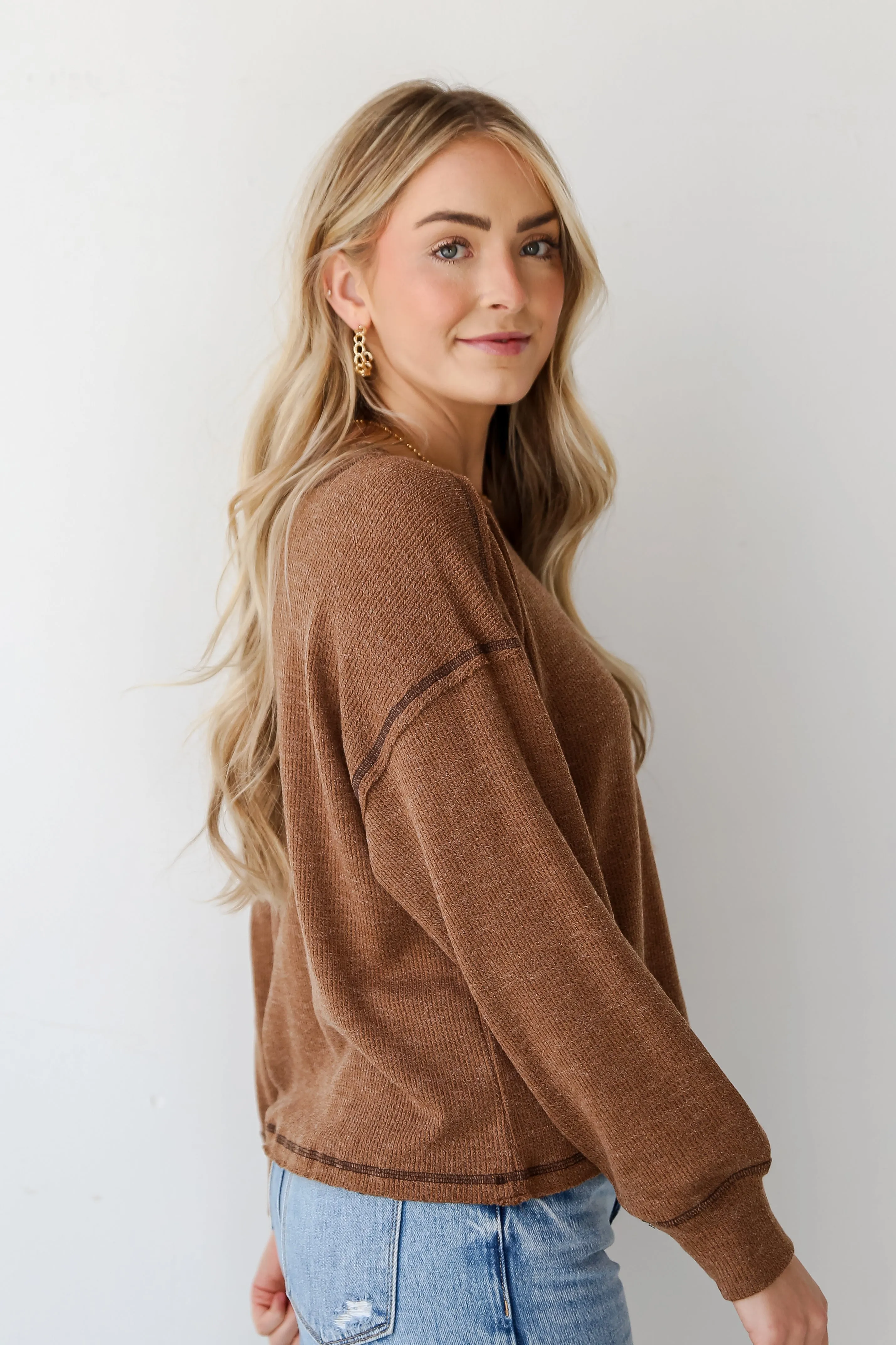 FINAL SALE - Everyday Brilliance Brown Lightweight Knit Top