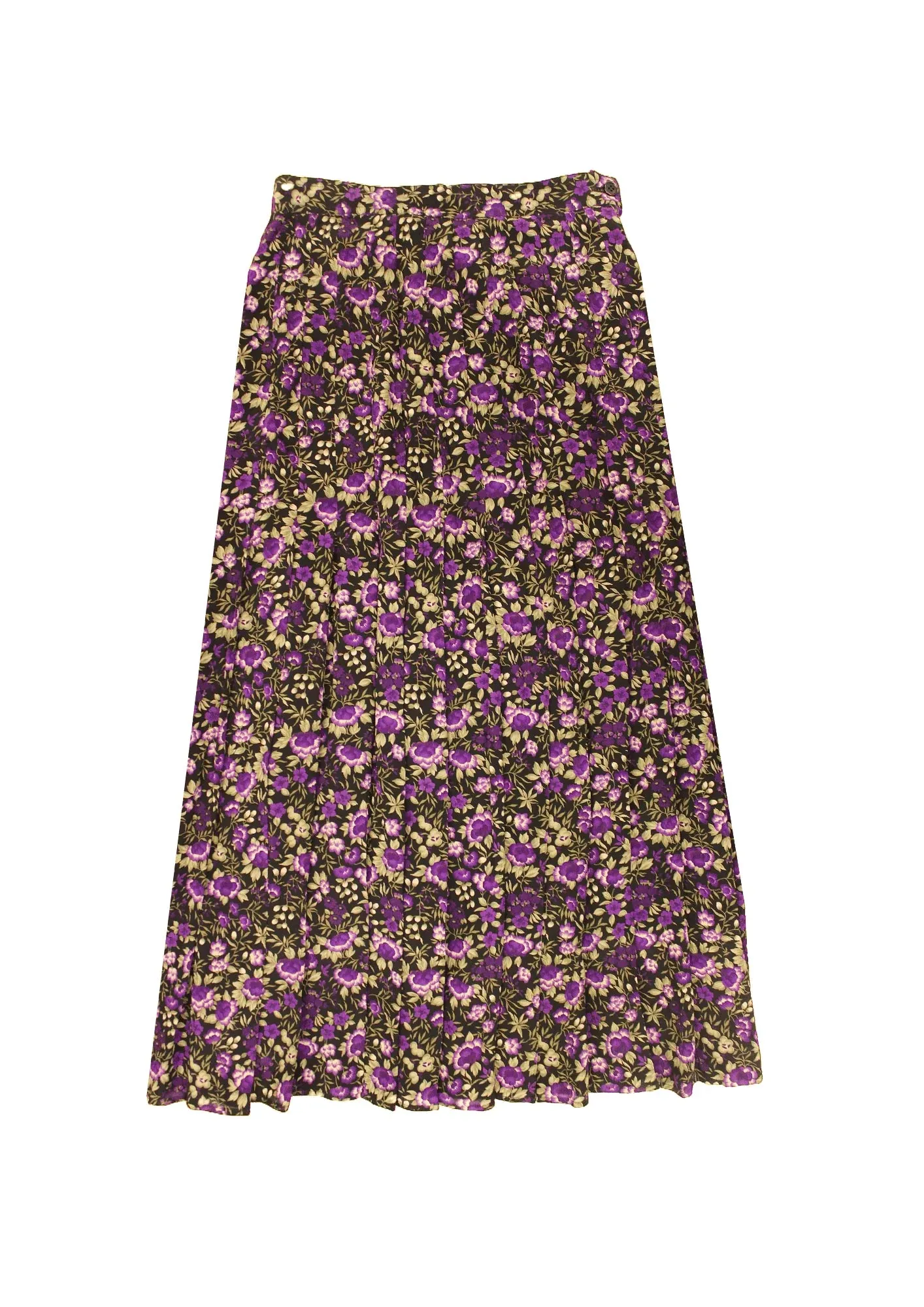 FLORAL PLEATED MIDI SKIRT