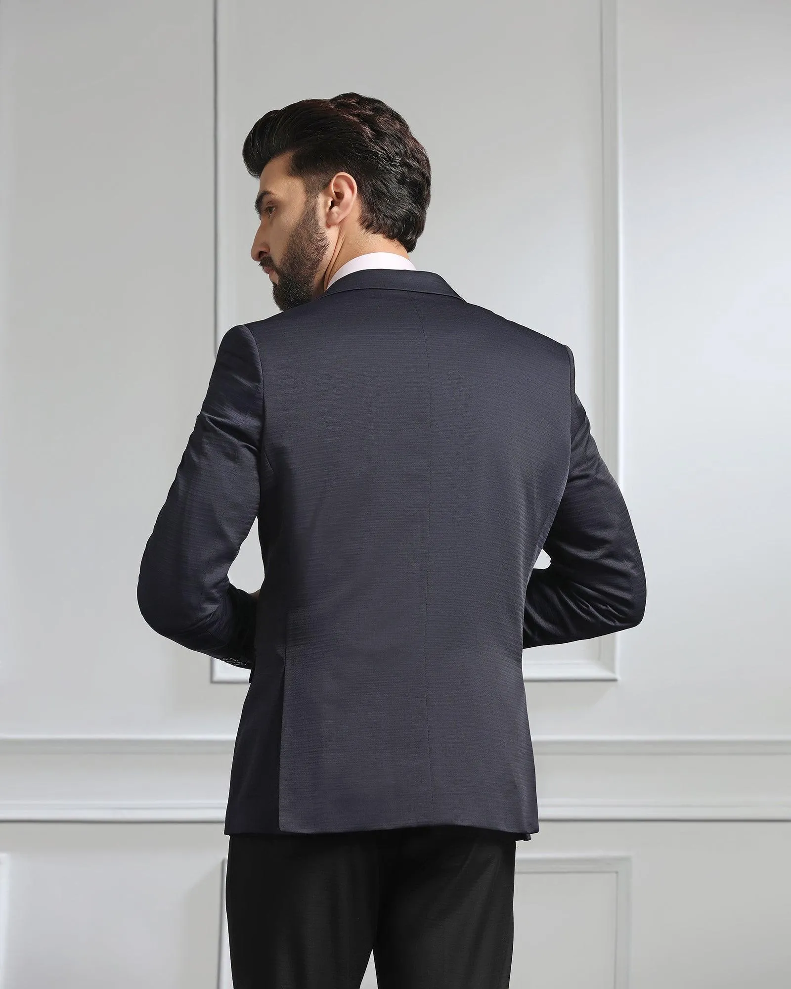 Formal Navy Solid Blazer - Darnet