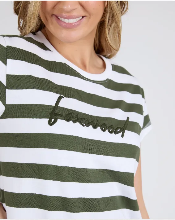 Foxwood Signature Stripe Tee Dress - Khaki