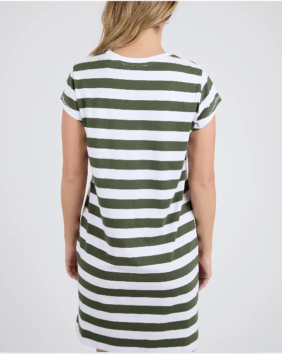 Foxwood Signature Stripe Tee Dress - Khaki