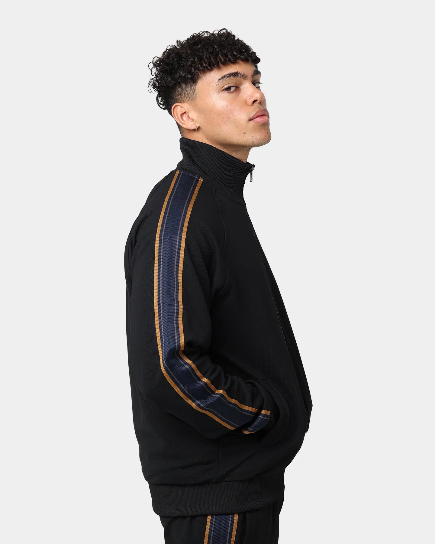 Fred Perry Medal Tape Track Jacket Black