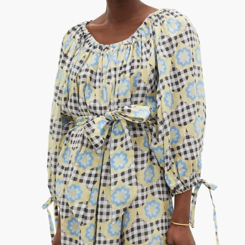 Frida Wailes Gingham Wallpaper Dress