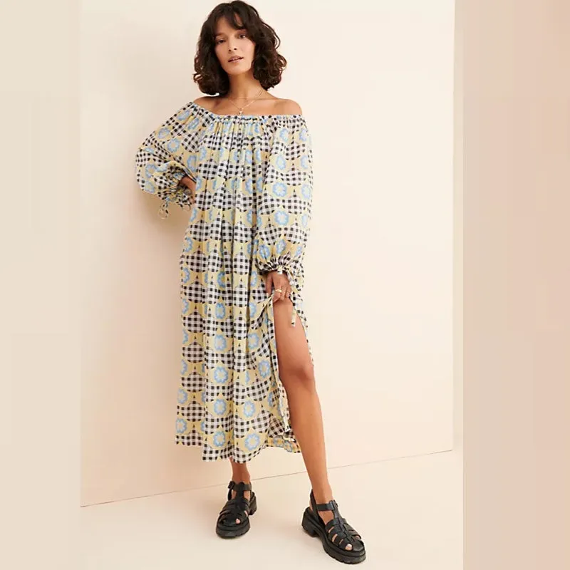 Frida Wailes Gingham Wallpaper Dress