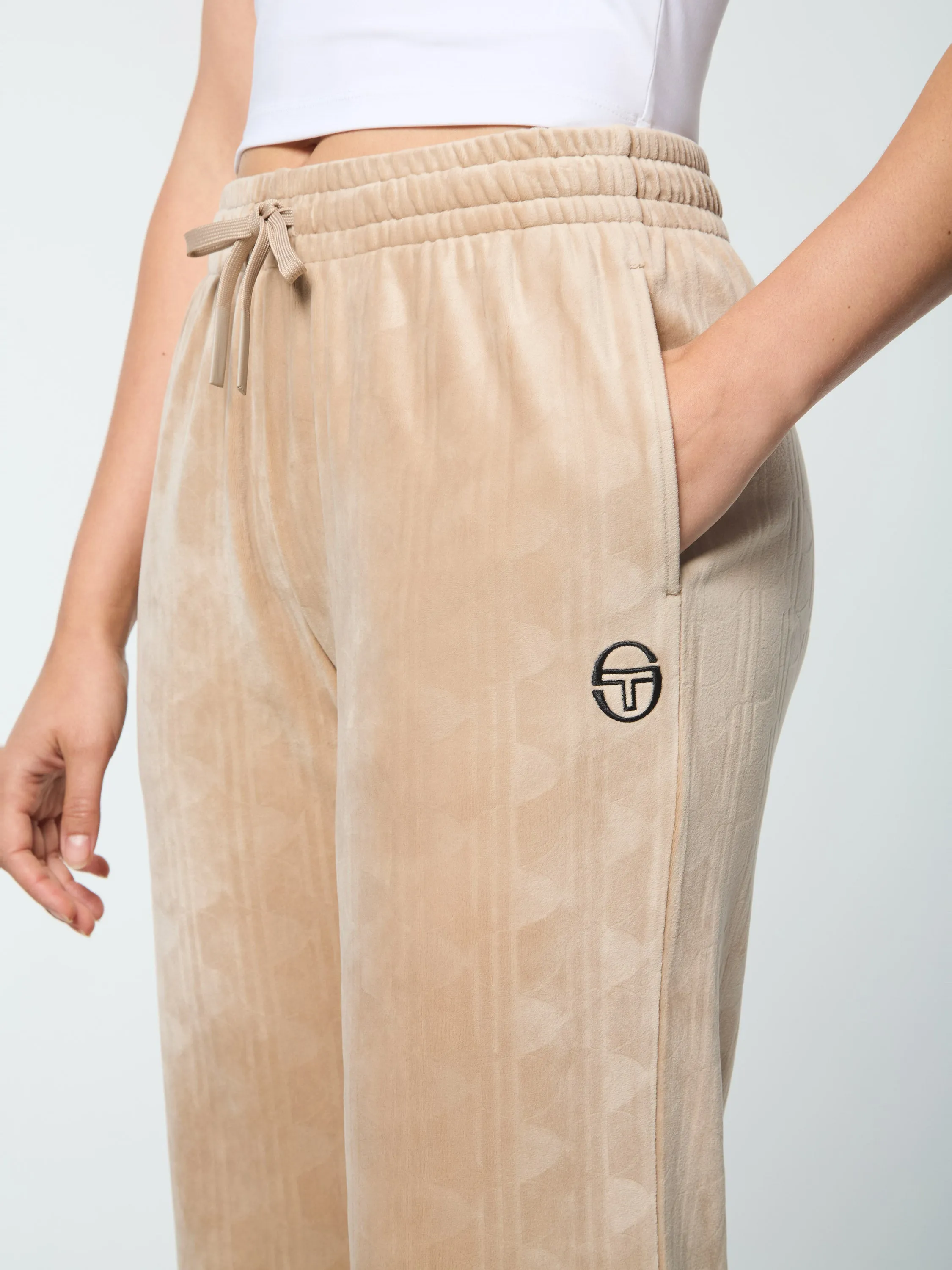 Gabrisa Velour Track Pant- Humus