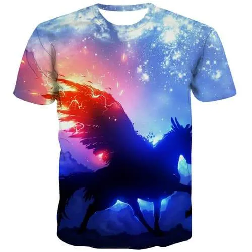 Galaxy T-shirt Men Animal Tshirt Printed Flame T-shirts Graphic Harajuku T-shirts 3d Space Tshirt Anime Short Sleeve T shirts