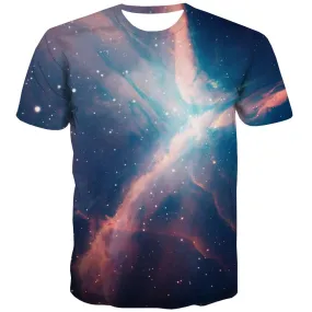 Galaxy T-shirt Men Planet T shirts Funny Starry Sky T-shirts Graphic Colorful Tshirt Printed Harajuku Shirt Print