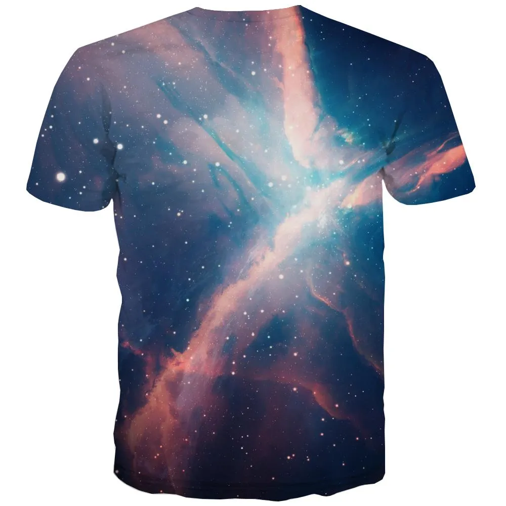 Galaxy T-shirt Men Planet T shirts Funny Starry Sky T-shirts Graphic Colorful Tshirt Printed Harajuku Shirt Print