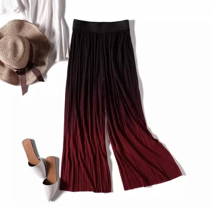 Gradient Pleated Pants