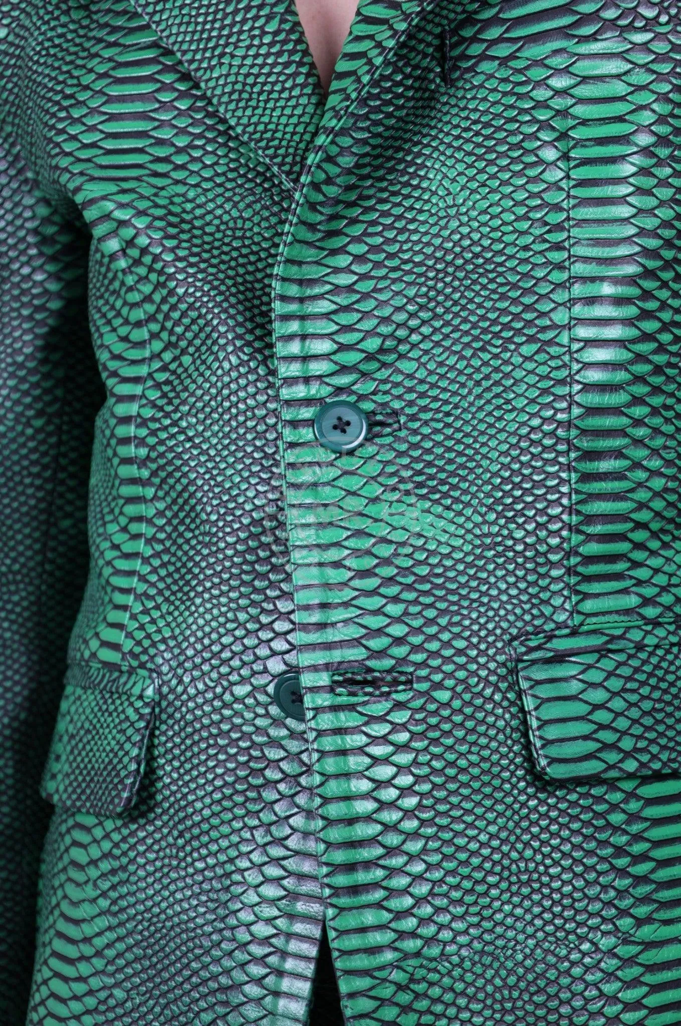 Green Leather Snake Blazer