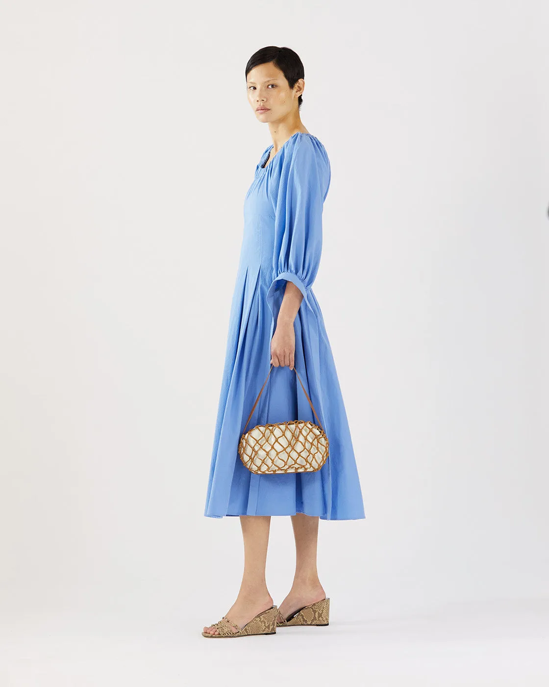 Greta Dress Organic Cotton Blue